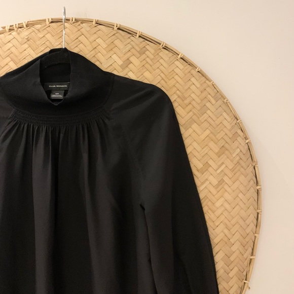 GORGEOUS BLACK CLUB MONACO BLOUSE W/ RUCHING DETAIL - SMALL - Picture 7 of 11